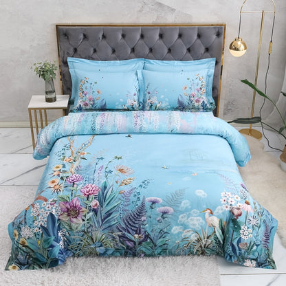 Egyptian Cotton Floral Duvet Cover Set