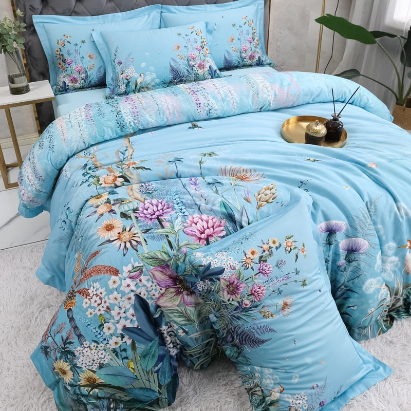 Egyptian Cotton Floral Duvet Cover Set