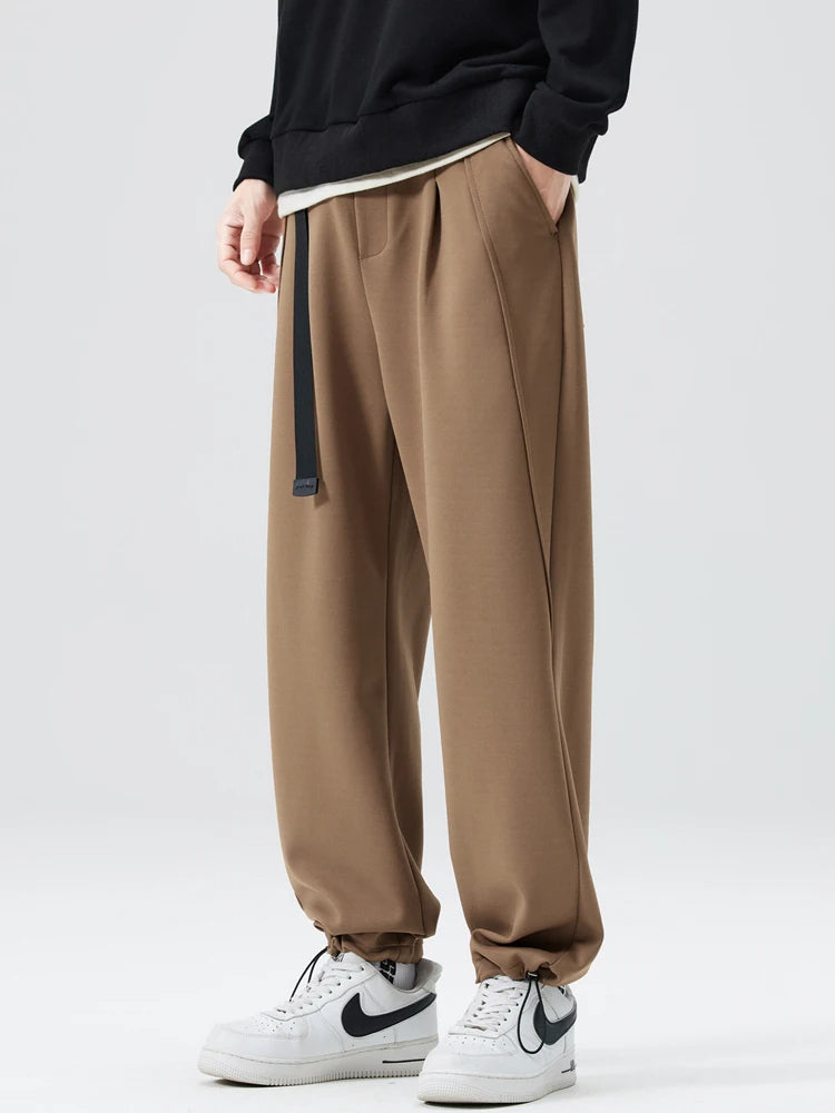 Freddie Pleated Wide-Leg Trousers | Belted Side Pockets Trousers