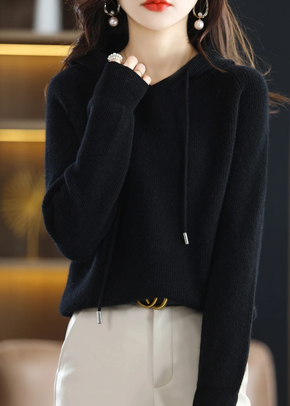 Isla Relaxed Fit Hooded Pullover | Solid Hip-Length Pullover