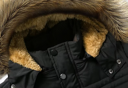 Sebastian Hooded Padded Parka | Fur Trim Relaxed Fit Parka