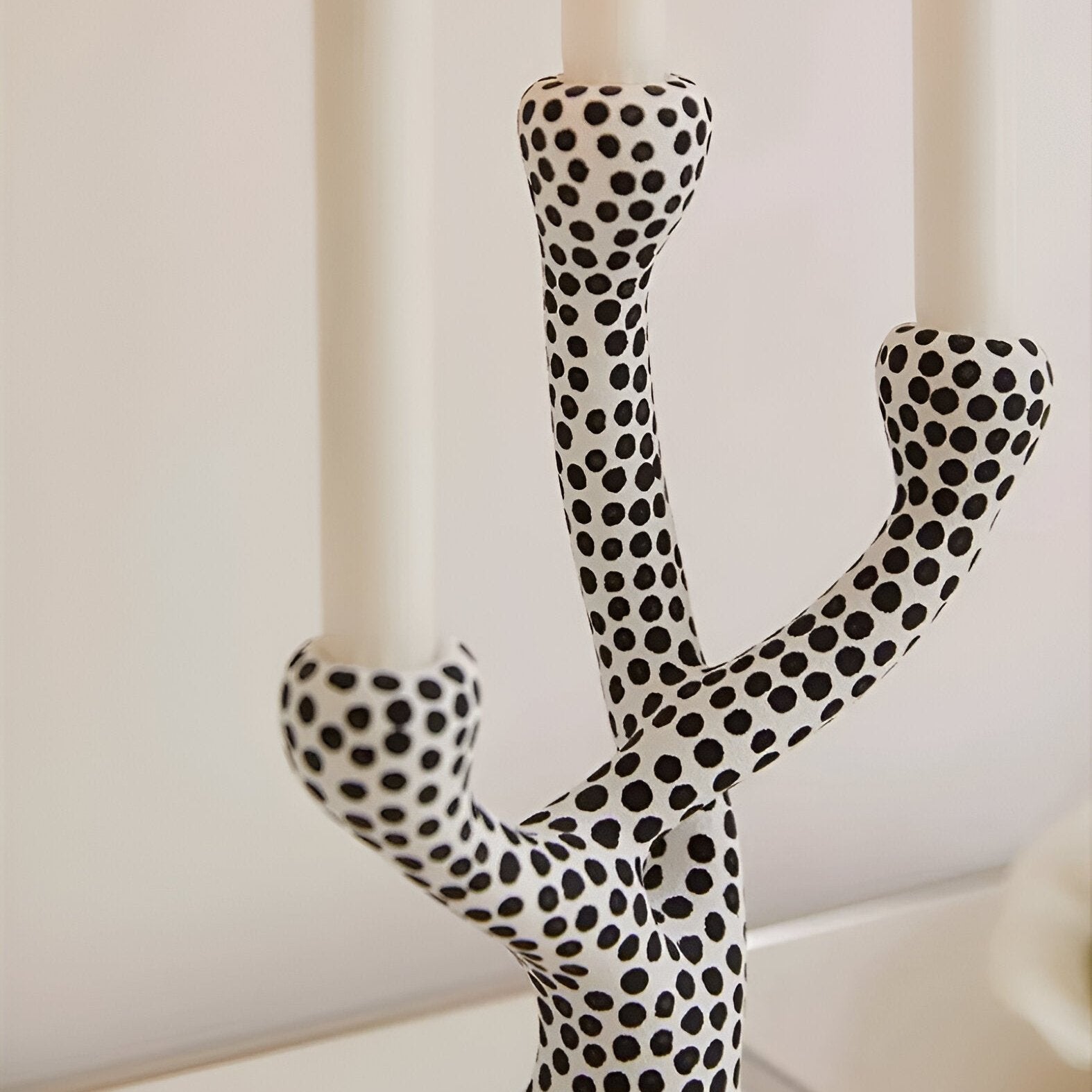 Modern Polka Dot Ceramic Candle Holder