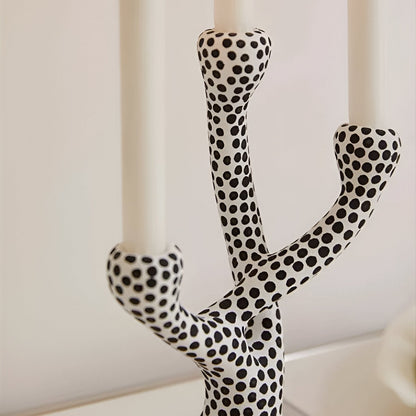 Modern Polka Dot Ceramic Candle Holder