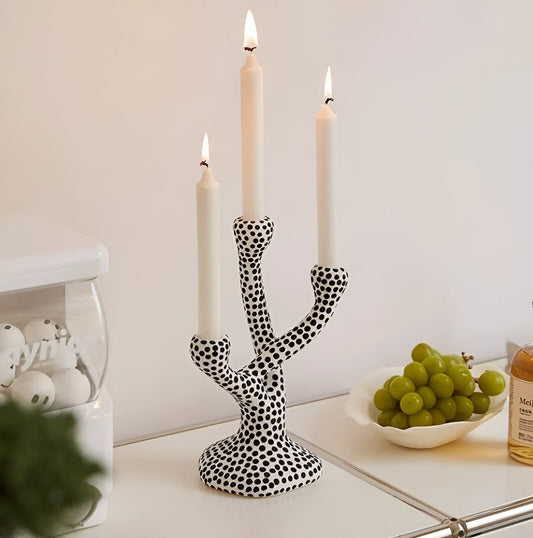Modern Polka Dot Ceramic Candle Holder