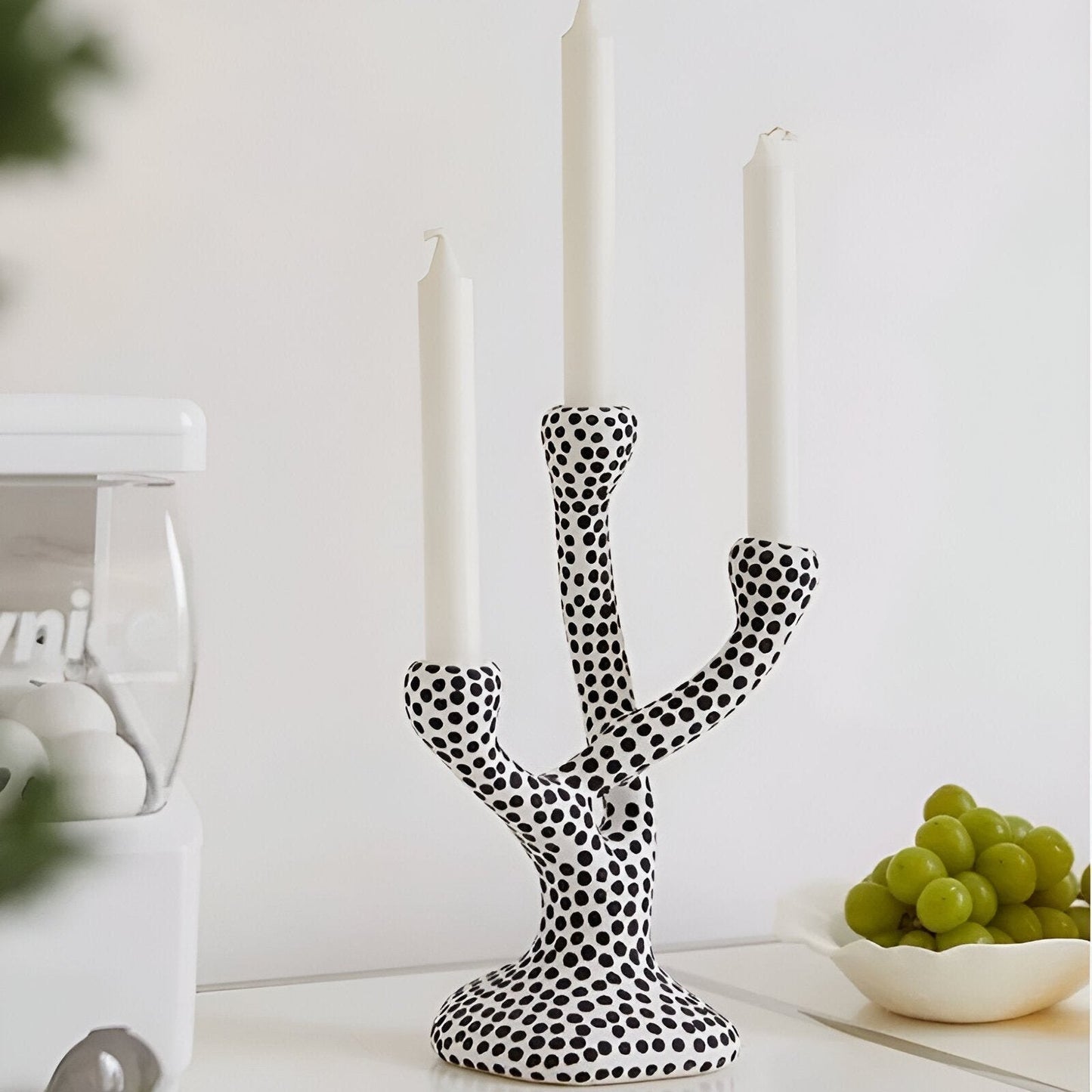 Modern Polka Dot Ceramic Candle Holder