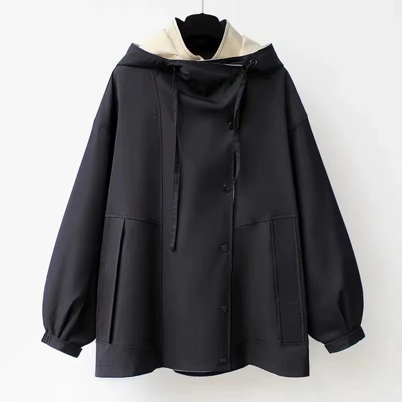 Thea Oversized Windbreaker | Wrap Front Tie Details Windbreaker