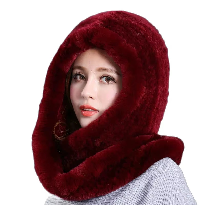 Rosie Ribbed Hooded Cowl Neck Hooded Scarf | Relaxed Fit Neck and Head Coverage Scarf