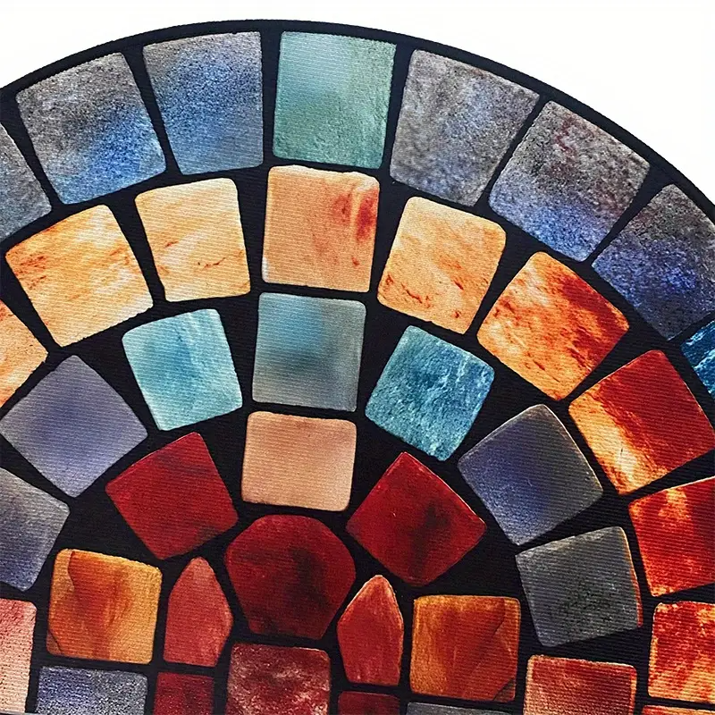 Transitional Mosaic Pattern Doormat with Non-Slip Backing