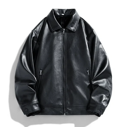 Leo Relaxed Fit Bomber Jacket | Collared Hip-Length Bomber Jacket