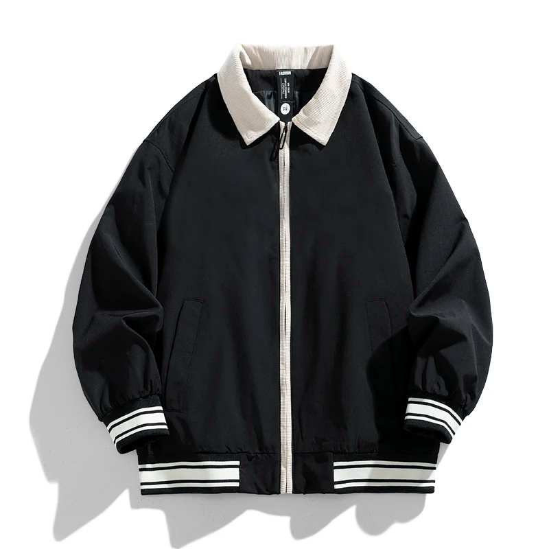 Jack Oversized Bomber Jacket | Contrast Collar Hip-Length Bomber Jacket