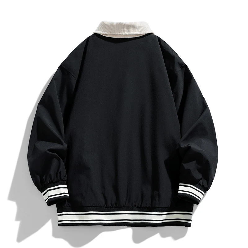 Jack Oversized Bomber Jacket | Contrast Collar Hip-Length Bomber Jacket