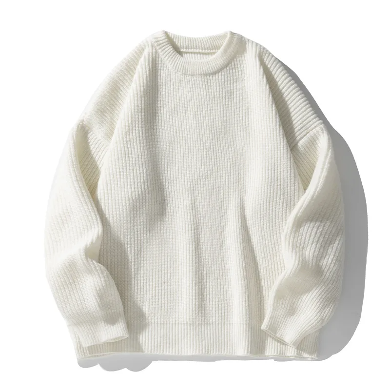 Sebastian Ribbed Crewneck Oversized Pullover Sweater | Hip-Length Long Sleeve Pullover Sweater