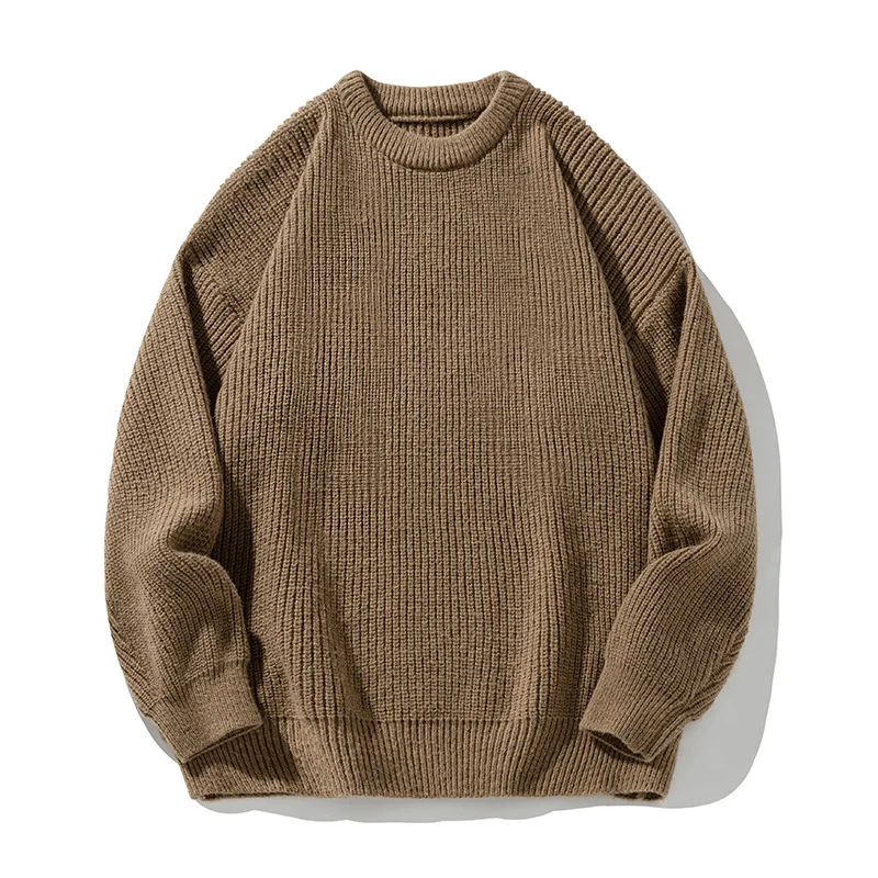 Jack Oversized Ribbed Crewneck Sweater | Solid Hip-Length Sweater