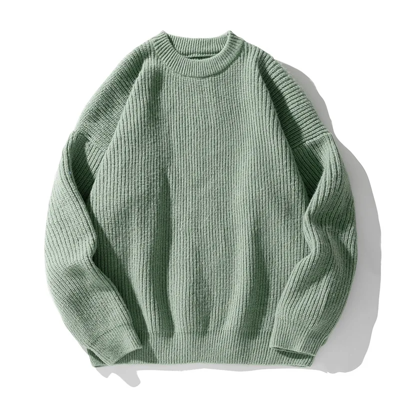Sebastian Ribbed Crewneck Oversized Pullover Sweater | Hip-Length Long Sleeve Pullover Sweater
