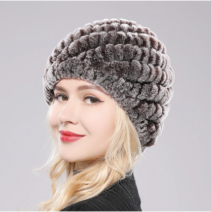 Sienna Plush Fitted Beanie | Striped Banded Beanie