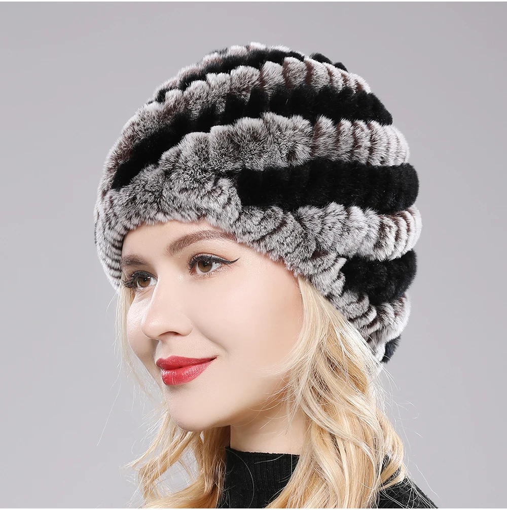 Sienna Plush Fitted Beanie | Striped Banded Beanie