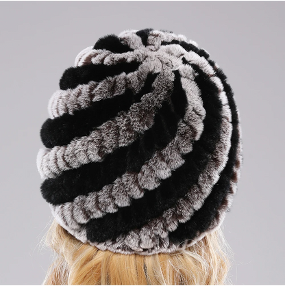 Sienna Plush Fitted Beanie | Striped Banded Beanie