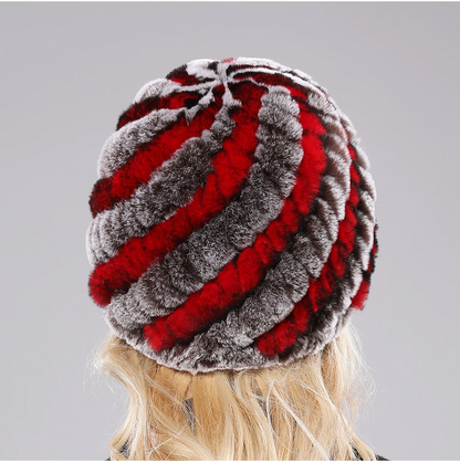 Sienna Plush Fitted Beanie | Striped Banded Beanie