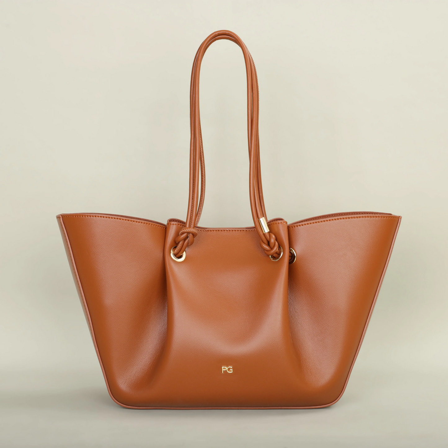 Grace Structured Carryall Bag | Knotted Handles Gold-Tone Carryall Bag