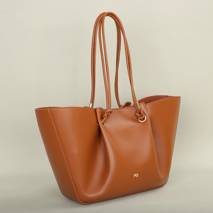 Grace Structured Carryall Bag | Knotted Handles Gold-Tone Carryall Bag