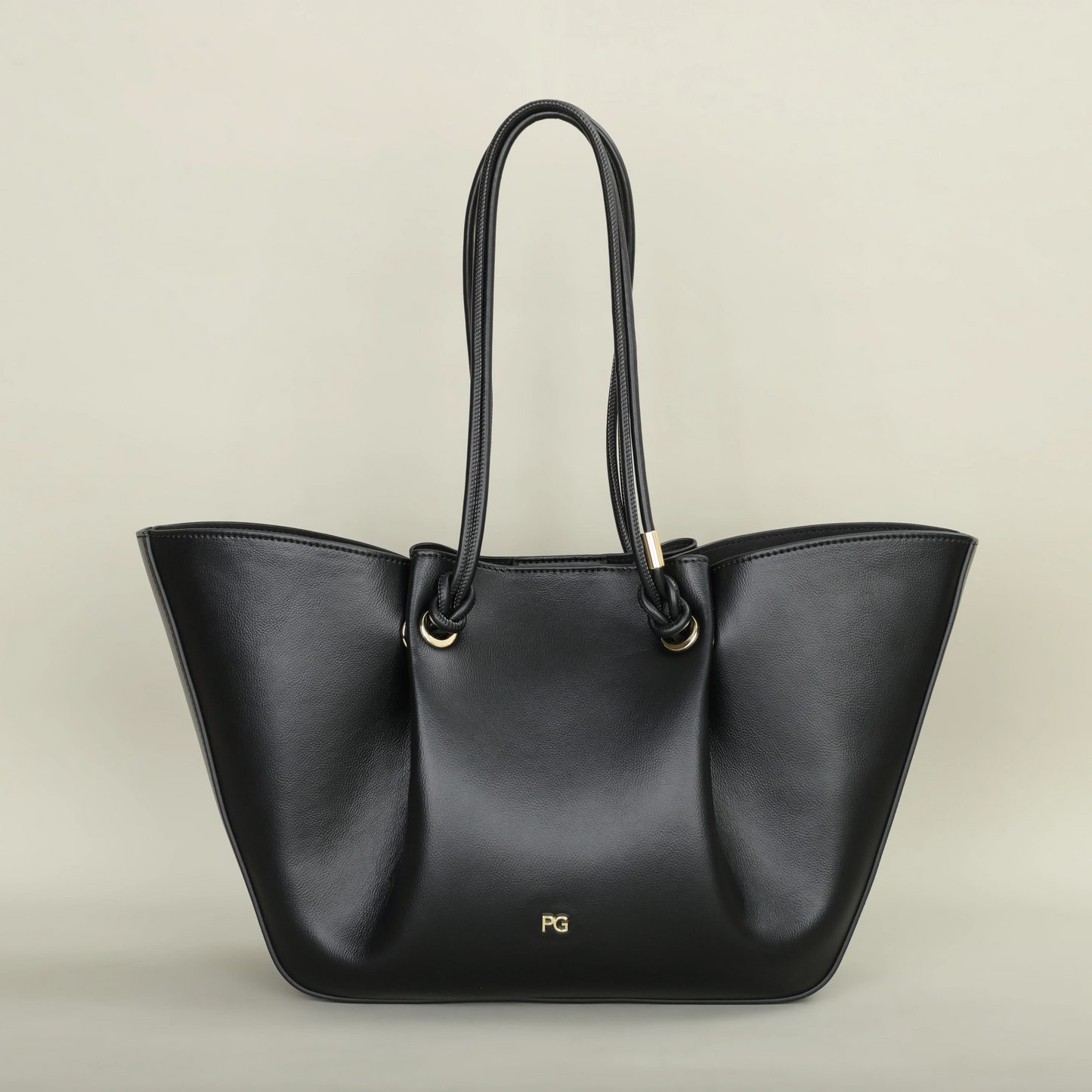 Grace Structured Carryall Bag | Knotted Handles Gold-Tone Carryall Bag