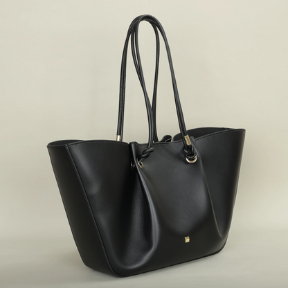Grace Structured Carryall Bag | Knotted Handles Gold-Tone Carryall Bag