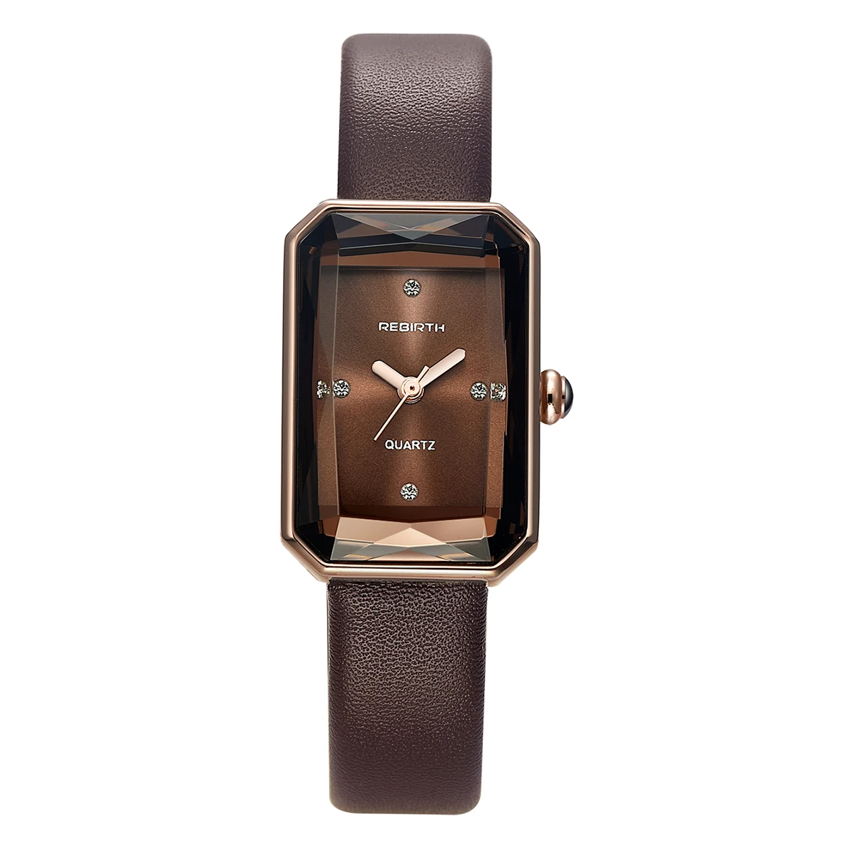 Sienna Rectangular Case Wristwatch | Faceted Crystal Gold-Tone Wristwatch