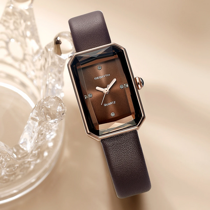 Sienna Rectangular Case Wristwatch | Faceted Crystal Gold-Tone Wristwatch