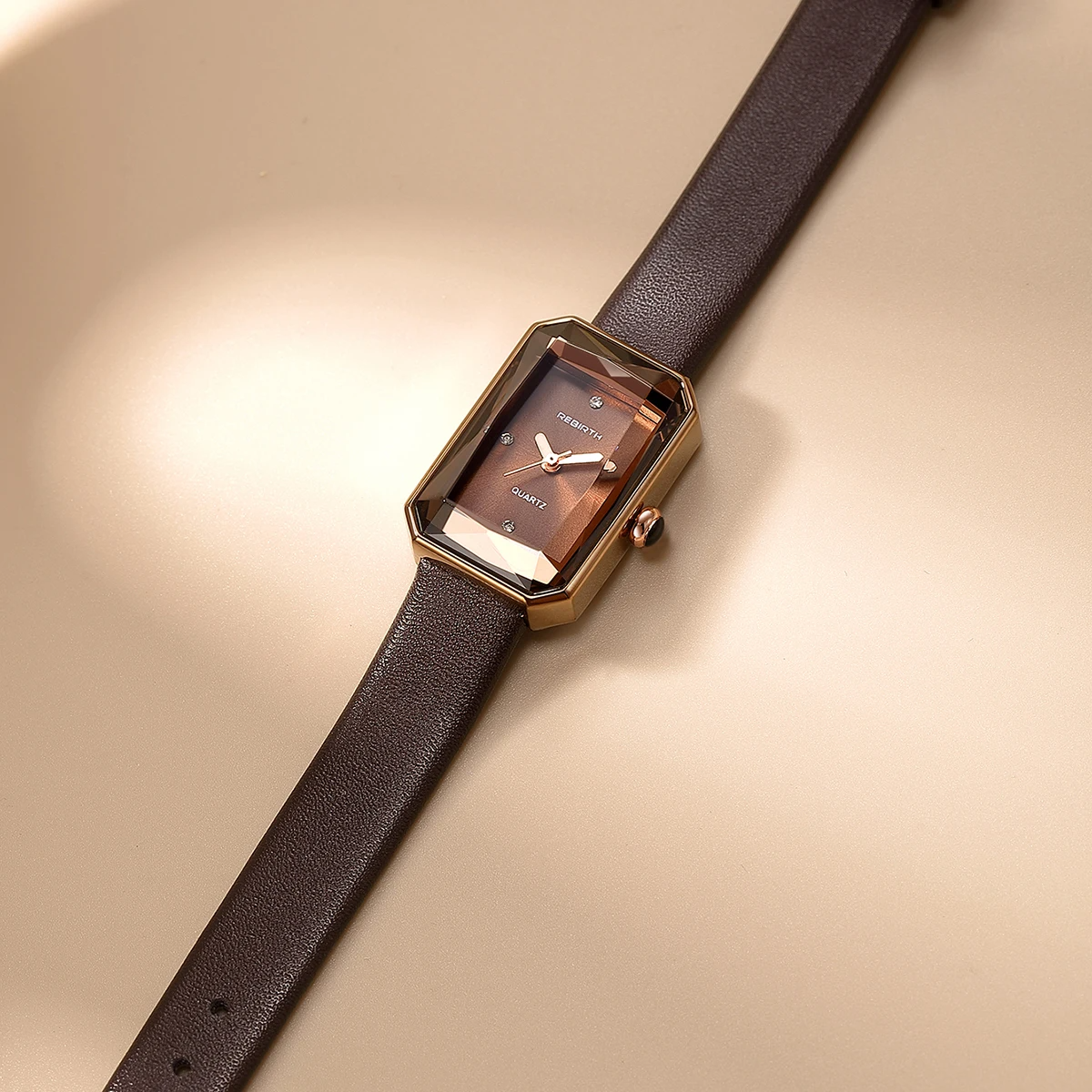 Sienna Rectangular Case Wristwatch | Faceted Crystal Gold-Tone Wristwatch