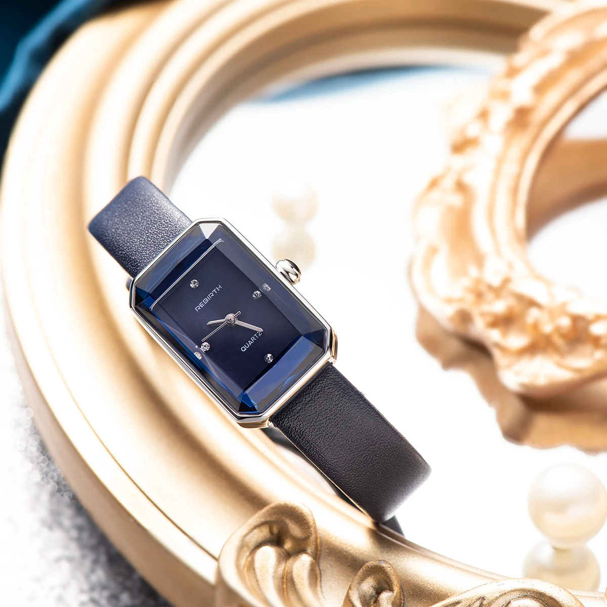 Sienna Rectangular Case Wristwatch | Faceted Crystal Gold-Tone Wristwatch