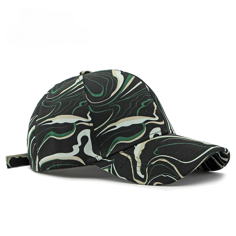 Freddie Structured Fit Baseball Cap | Abstract Print Curved Brim Cap