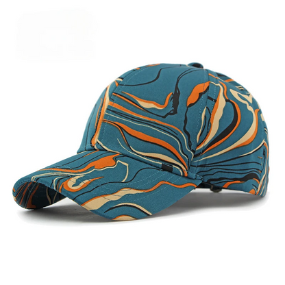 Freddie Structured Fit Baseball Cap | Abstract Print Curved Brim Cap