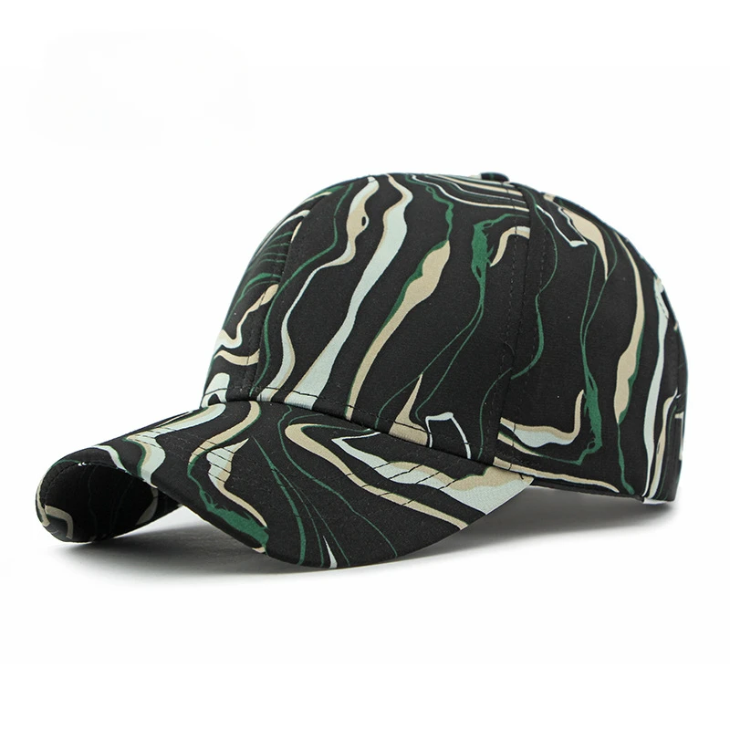 Freddie Structured Fit Baseball Cap | Abstract Print Curved Brim Cap