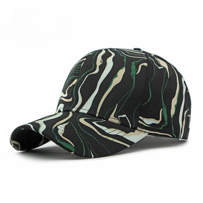 Freddie Structured Fit Baseball Cap | Abstract Print Curved Brim Cap