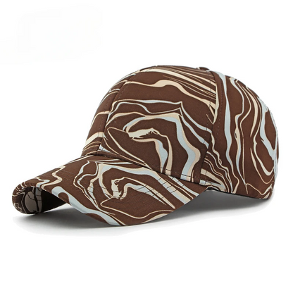 Freddie Structured Fit Baseball Cap | Abstract Print Curved Brim Cap