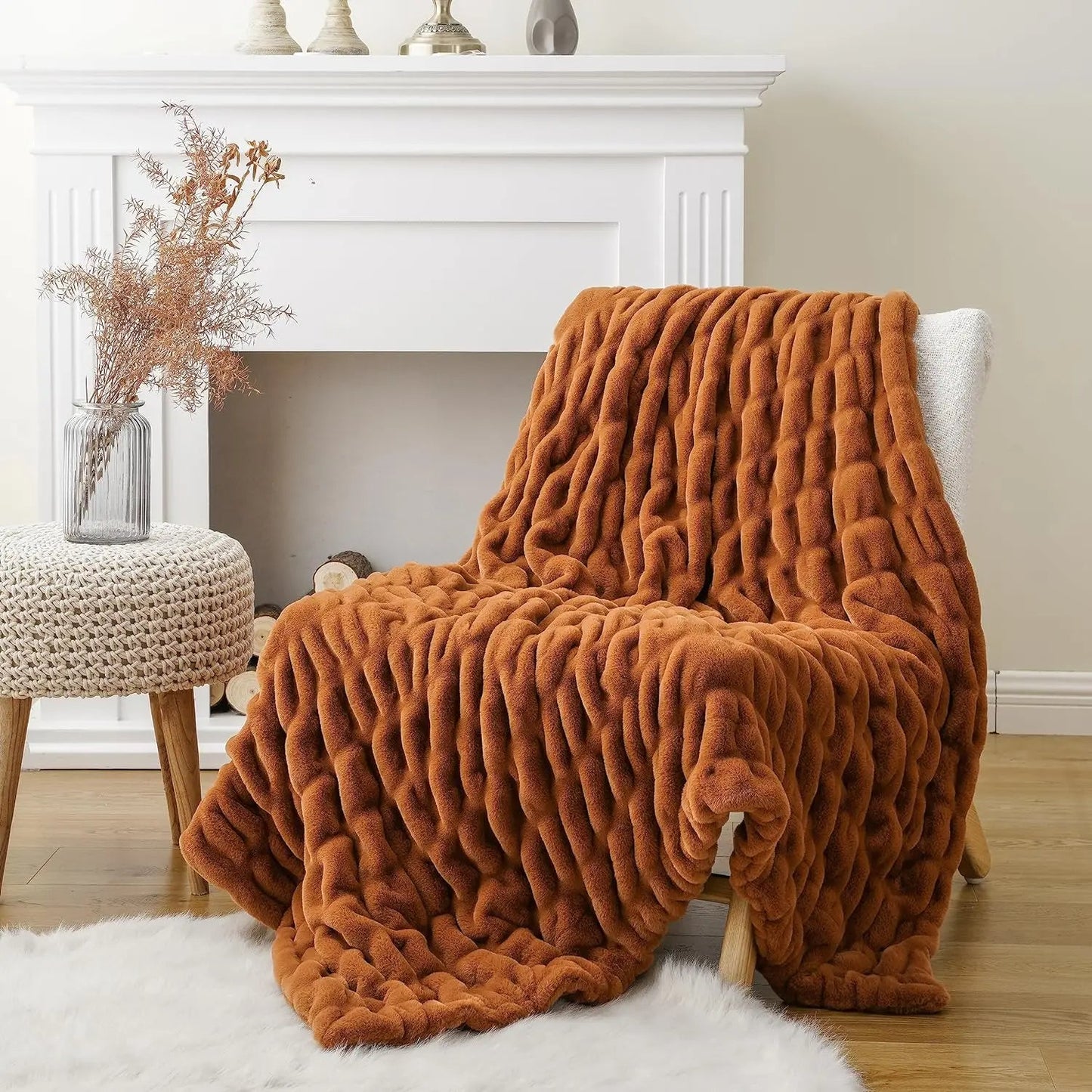 Minimalist Plush Textured Throw Blanket