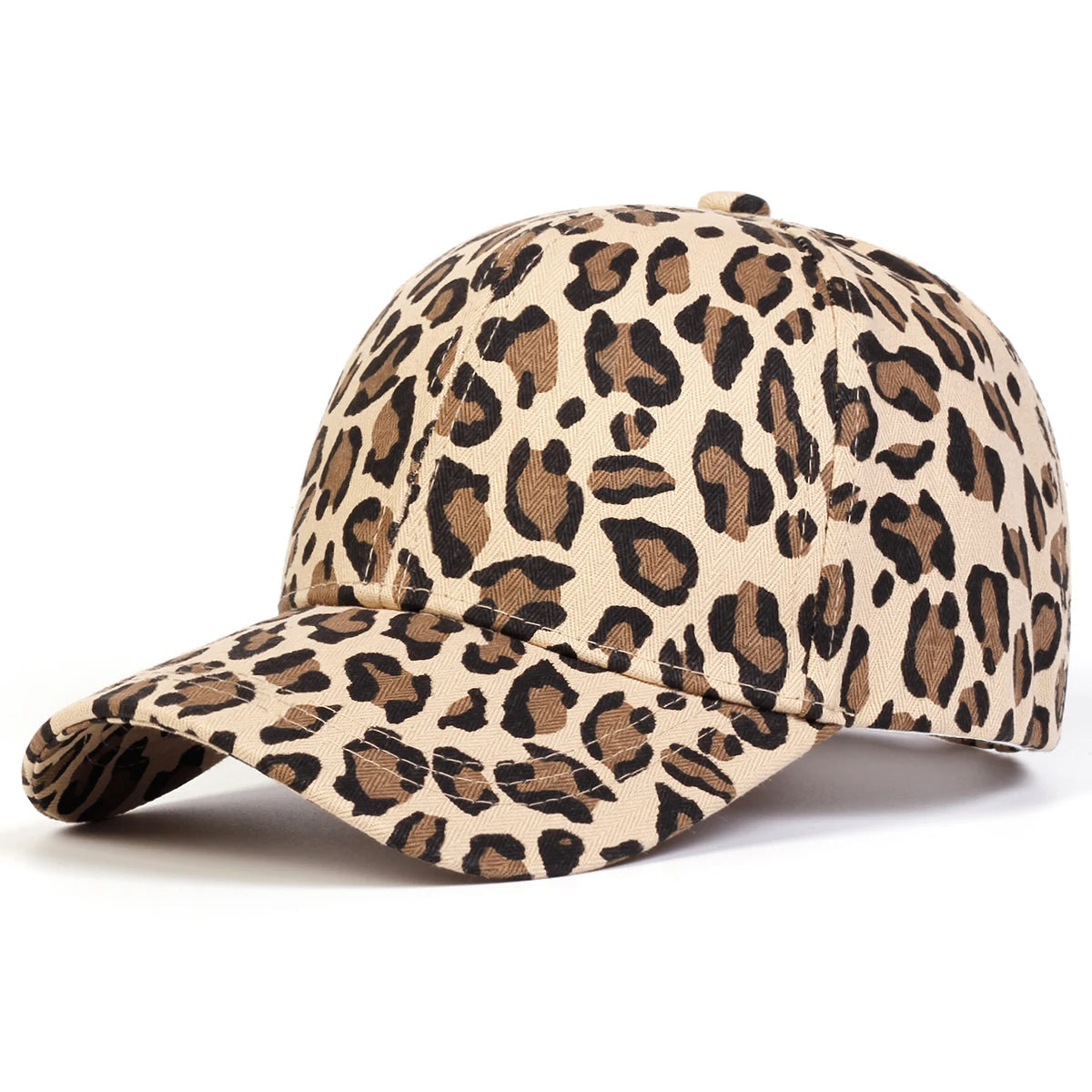 Amelia Structured Baseball Cap | Leopard Print Curved Brim Baseball Cap