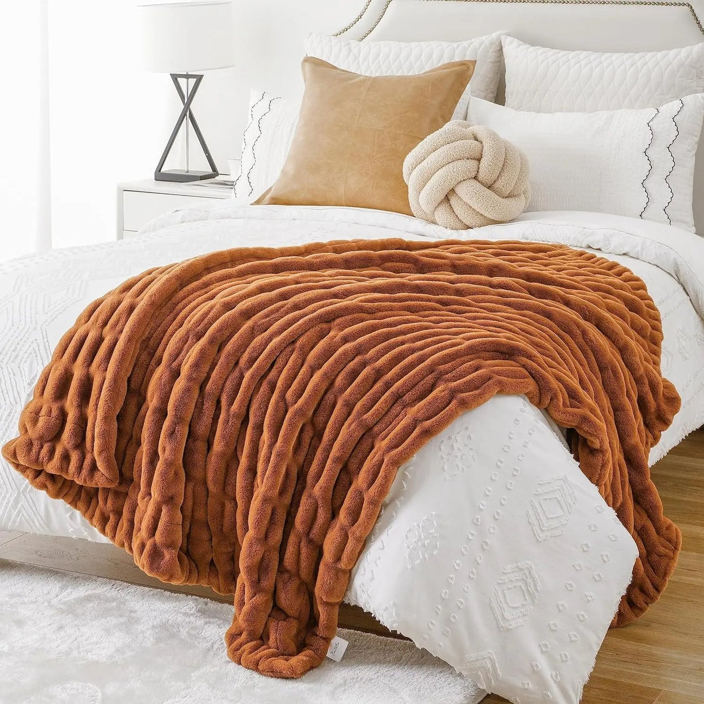 Minimalist Plush Textured Throw Blanket