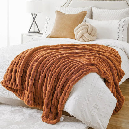 Minimalist Plush Textured Throw Blanket