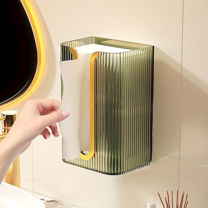 Minimalist Ribbed Acrylic Tissue Dispenser with Shelf