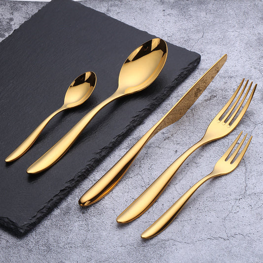 Contemporary Stainless Steel Cutlery Set with Ergonomic Design