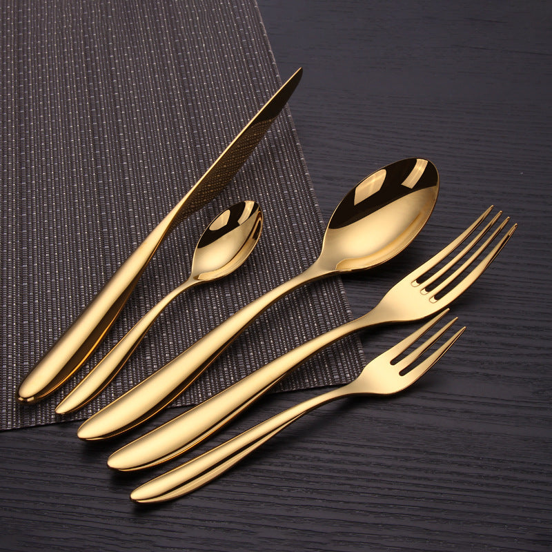 Contemporary Stainless Steel Cutlery Set with Ergonomic Design