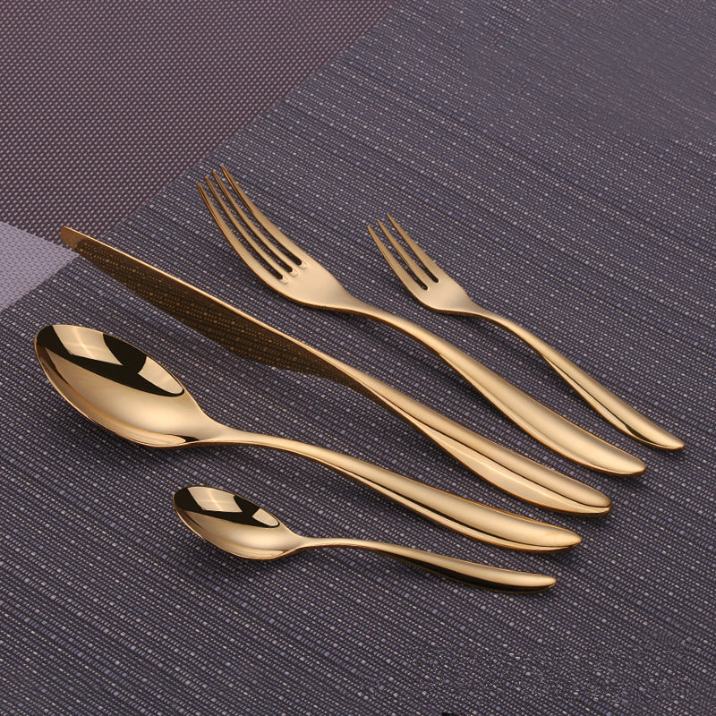 Contemporary Stainless Steel Cutlery Set with Ergonomic Design