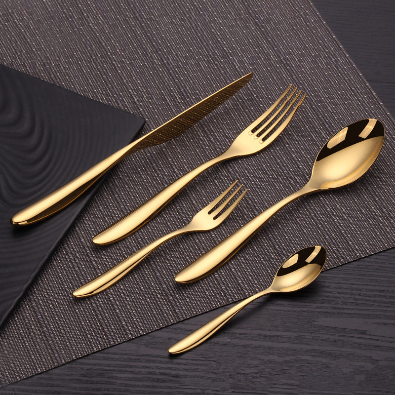 Contemporary Stainless Steel Cutlery Set with Ergonomic Design
