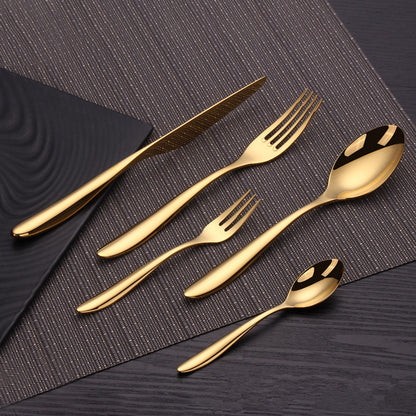 Contemporary Stainless Steel Cutlery Set with Ergonomic Design