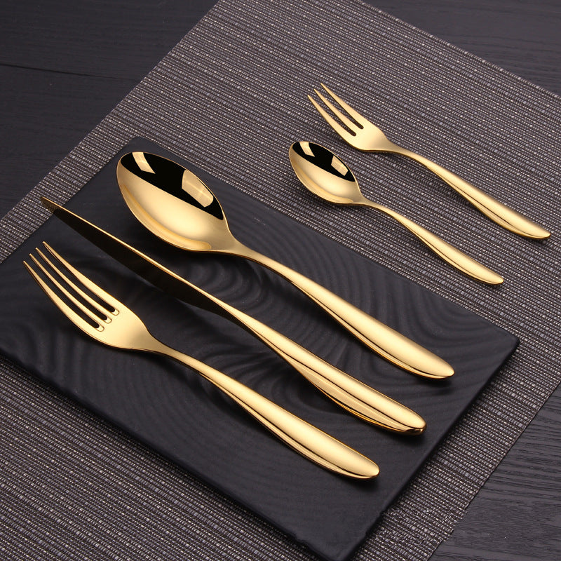 Contemporary Stainless Steel Cutlery Set with Ergonomic Design