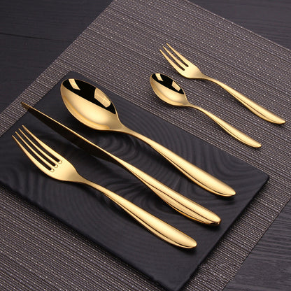 Contemporary Stainless Steel Cutlery Set with Ergonomic Design