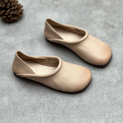 Amelia Low-Cut Ballet Flats | Slip-On Grained Ballet Flats