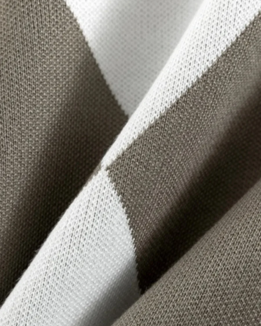 Rosie Relaxed Fit Argyle Turtleneck Sweater Two-Piece Set | Ribbed Hip-Length Sweater and Ribbed Joggers