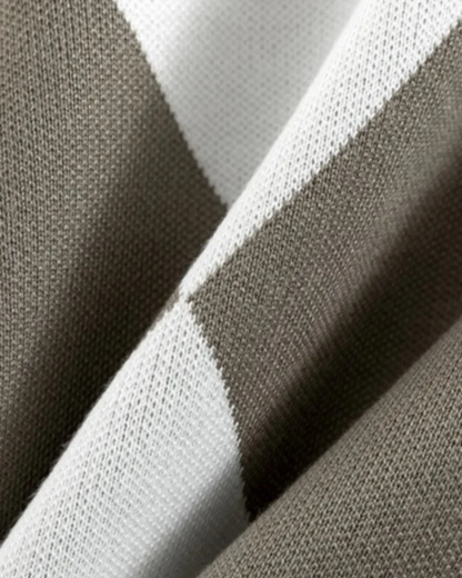 Rosie Relaxed Fit Argyle Turtleneck Sweater Two-Piece Set | Ribbed Hip-Length Sweater and Ribbed Joggers